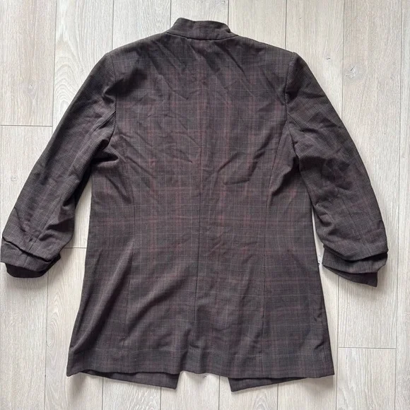 Aritzia Babaton Power Blazer in Brown Plaid Women’s Size 10 - Picture 4 of 13